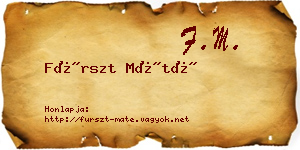 Fürszt Máté névjegykártya