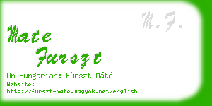 mate furszt business card