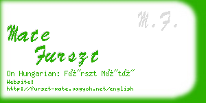 mate furszt business card